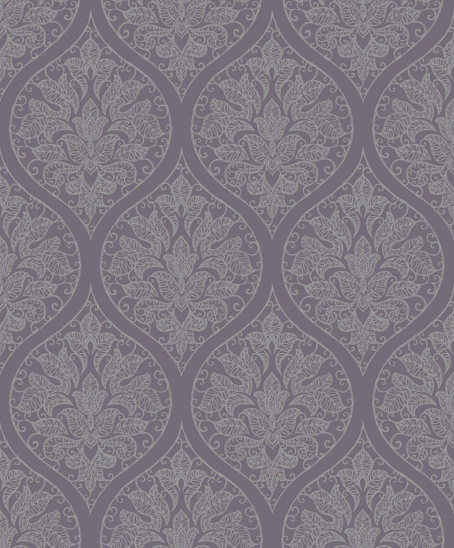 sample emporium ogee purple silver from the emporium collection by galerie wallcoverings 1