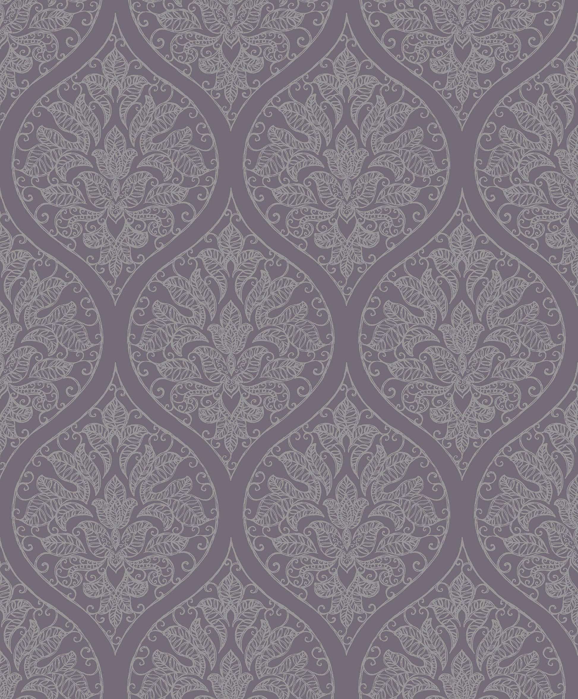 sample emporium ogee purple silver from the emporium collection by galerie wallcoverings 1