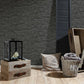 Flat Stone Wallpaper in Black/Grey