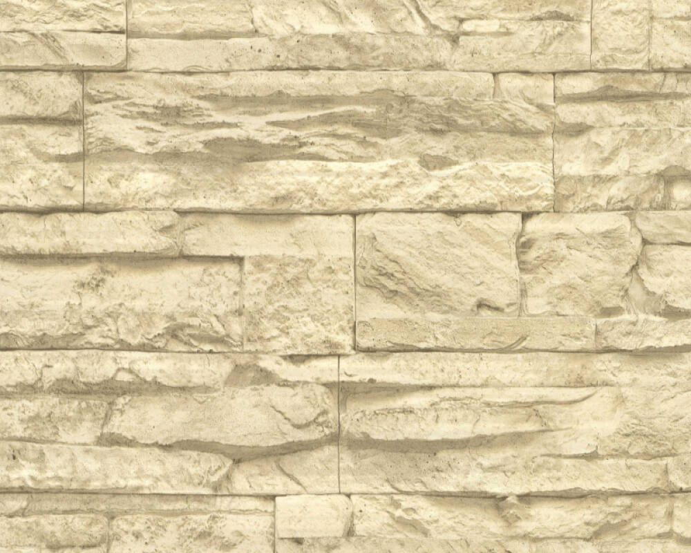 Sample Flat Stone Wallpaper in Cream/Beige