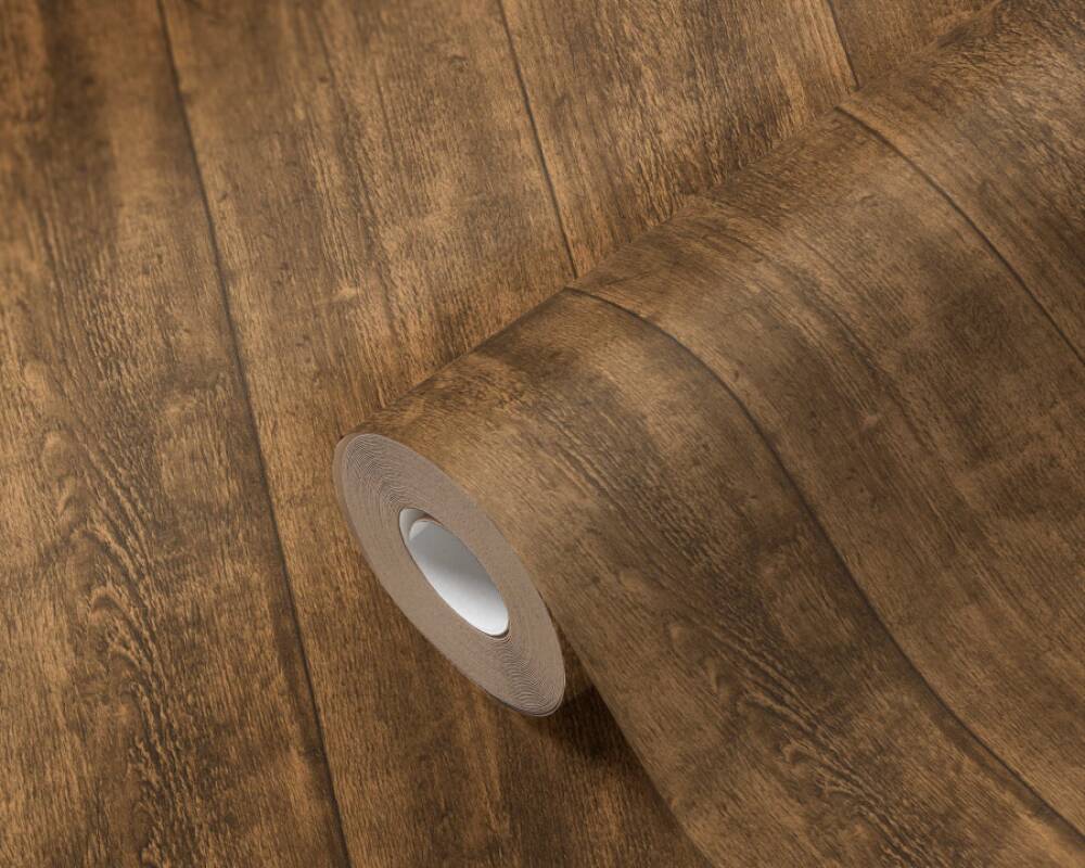 Cottage Wood Panels Wallpaper in Brown