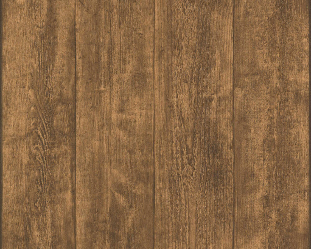 Cottage Wood Panels Wallpaper in Brown