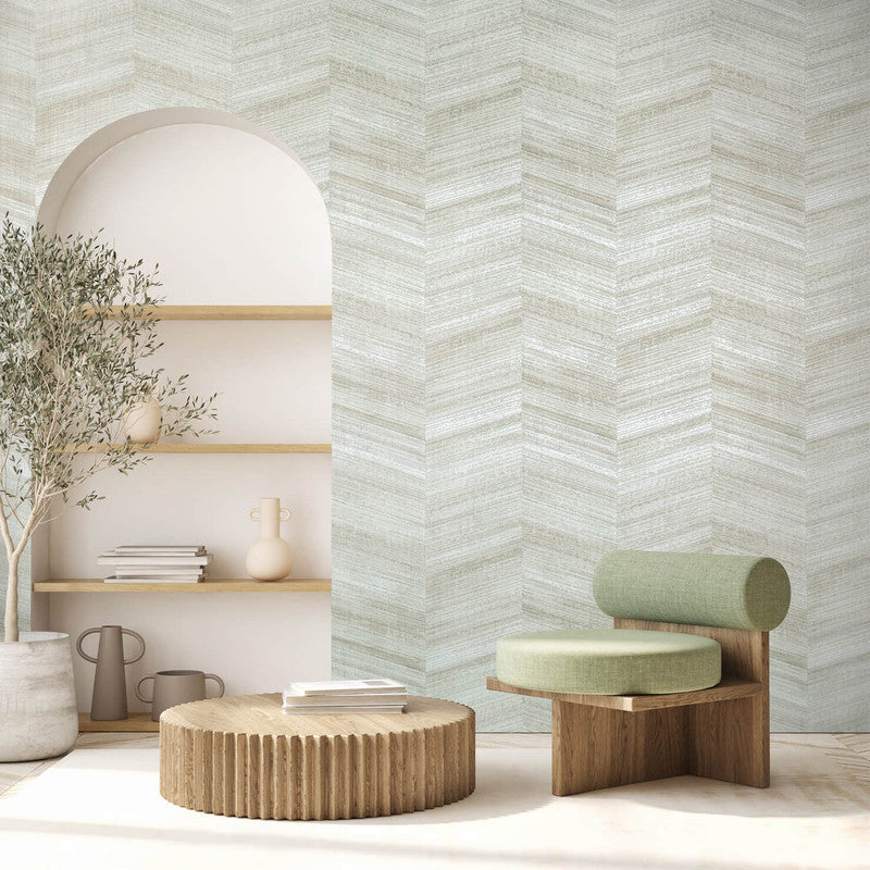 Vetro Dew Drops Wallpaper in Sage