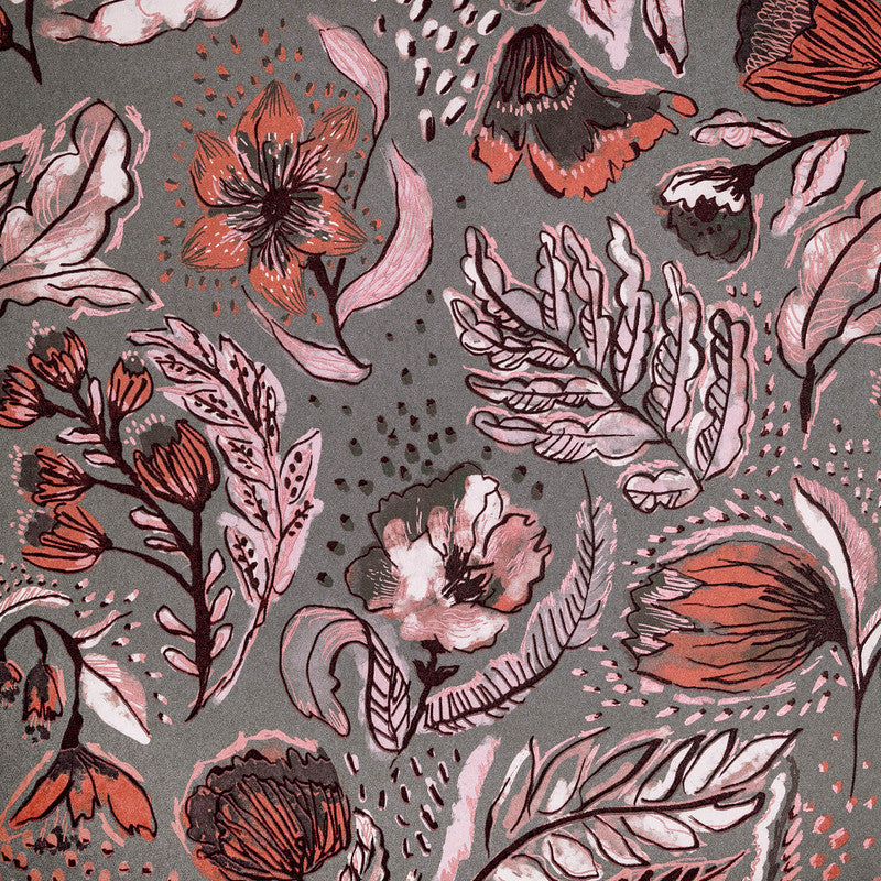 Felice Wild Garden Wallpaper in Chili