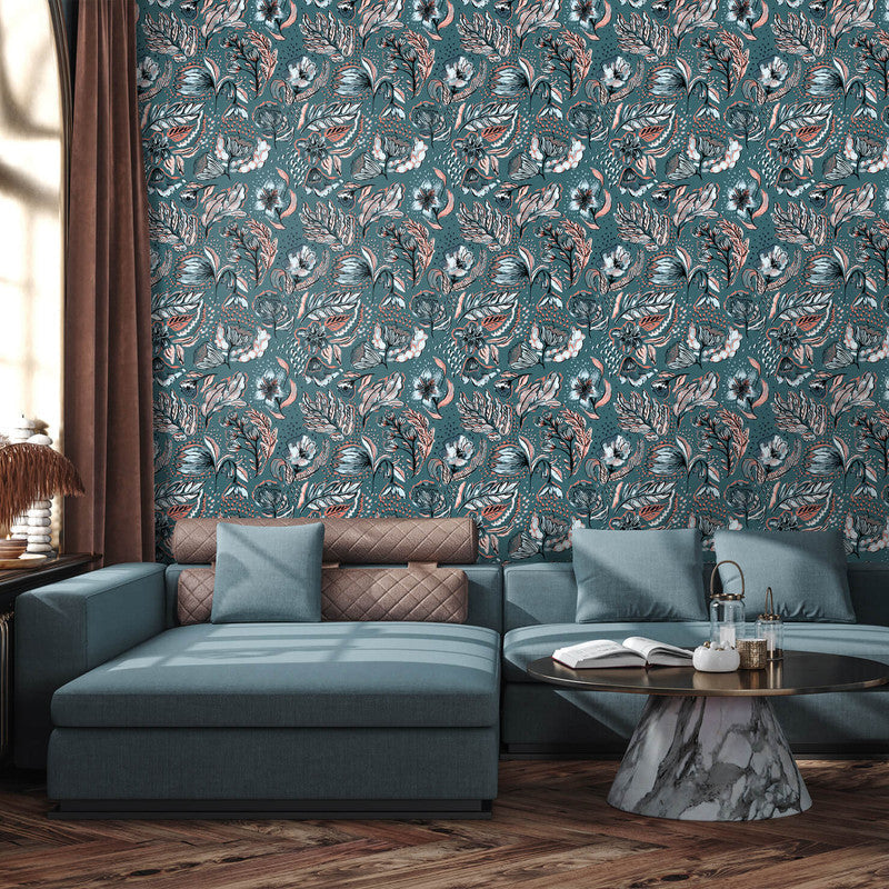 Felice Wild Garden Wallpaper in Saffron