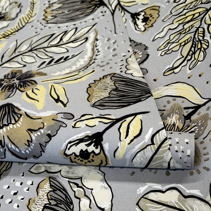 Felice Wild Garden Wallpaper in Mustard