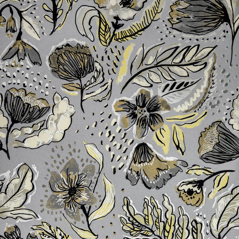Felice Wild Garden Wallpaper in Mustard