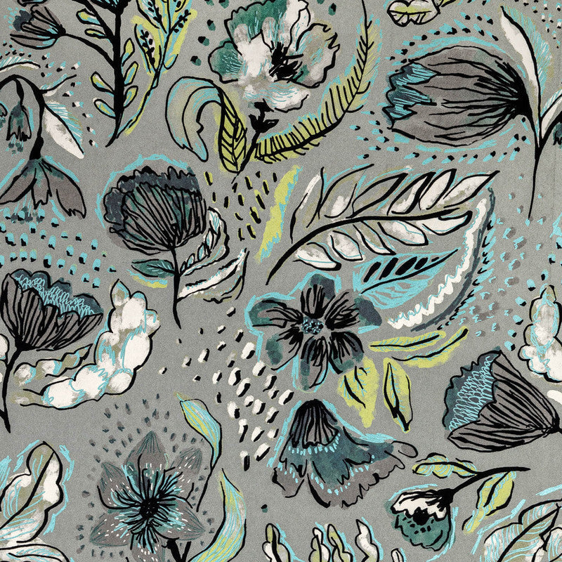 Felice Wild Garden Wallpaper in Spirulina