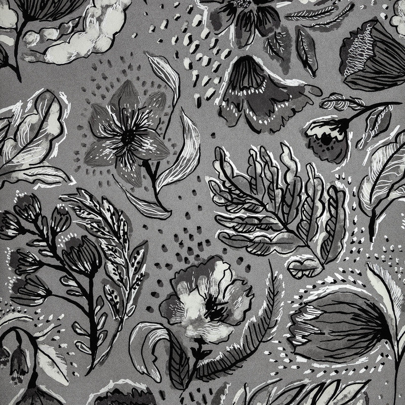 Felice Wild Garden Wallpaper in Black Cumin