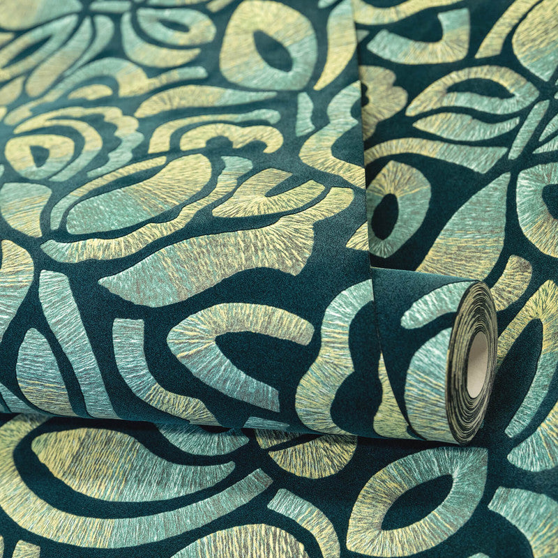 Lana Brussels Lace Wallpaper in Green Pepper