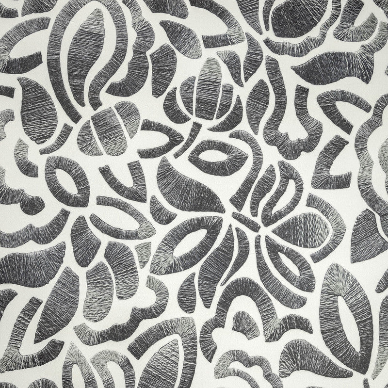 Lana Brussels Lace Wallpaper in Black Cumin