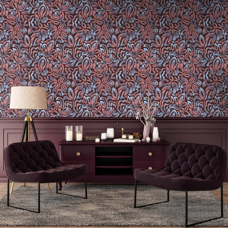Lana Brussels Lace Wallpaper in Saffron