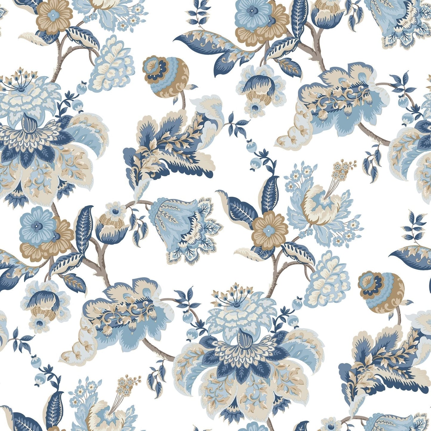 Blooming Garden Jacobin Garden In Blue Galerie Wallcoverings 8303 1