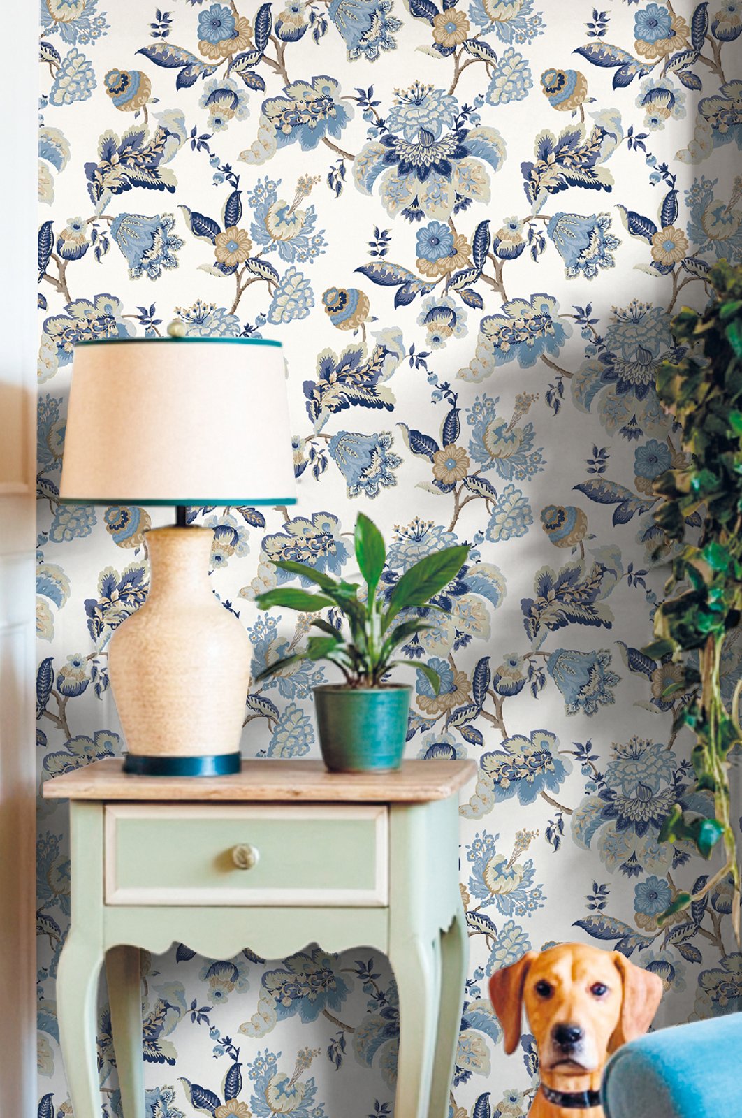 Blooming Garden Jacobin Garden In Blue Galerie Wallcoverings 8303 2