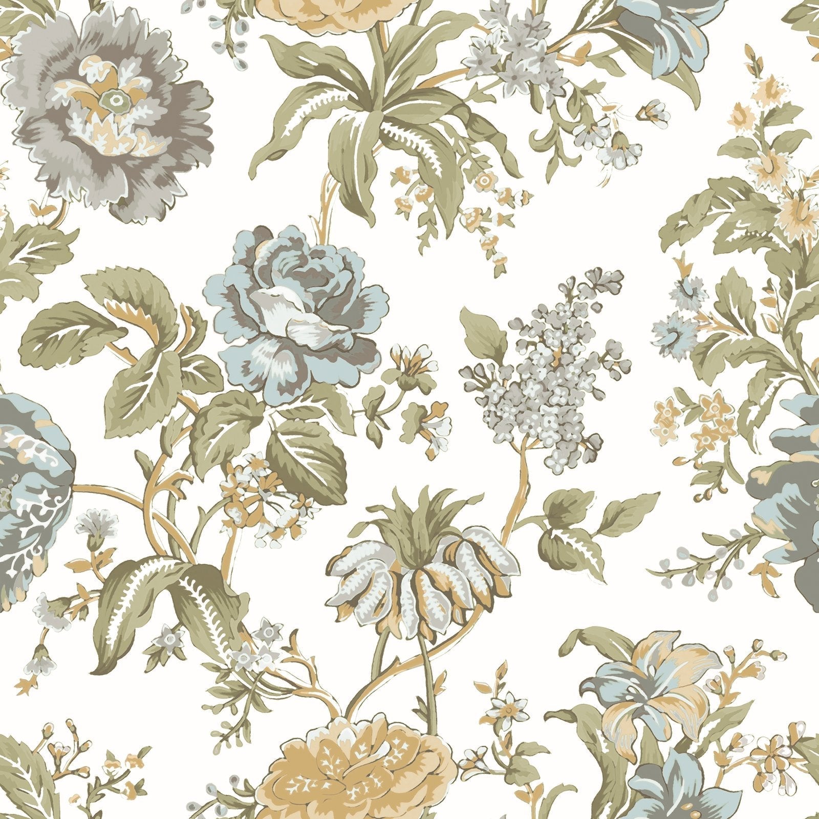 Blooming Garden Oriente Garden In Blue Galerie Wallcoverings 8305 1