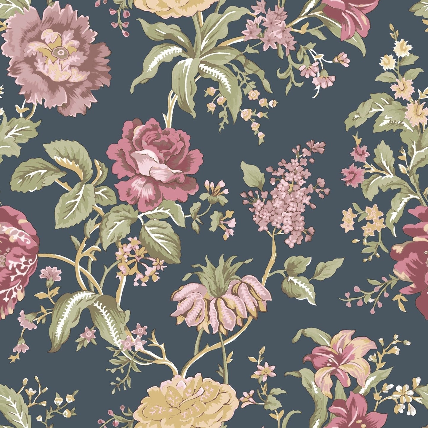 Blooming Garden Oriente Garden In Blue Galerie Wallcoverings 8308 1