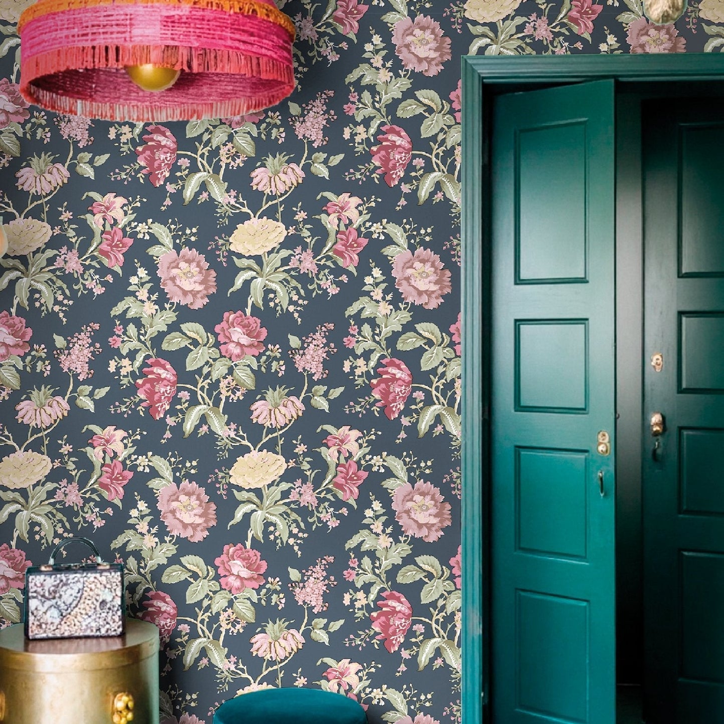 Blooming Garden Oriente Garden In Blue Galerie Wallcoverings 8308 2