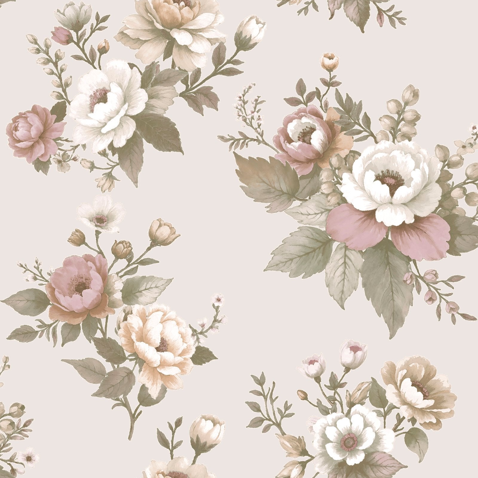 Blooming Garden Vintage Garden In Pink Galerie Wallcoverings 8330 1