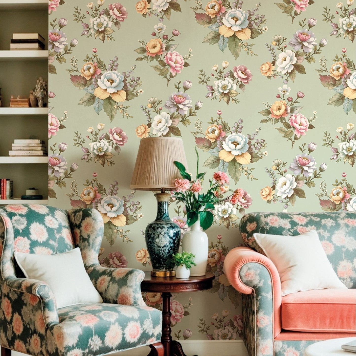 Blooming Garden Vintage Garden In Green Galerie Wallcoverings 8331 2
