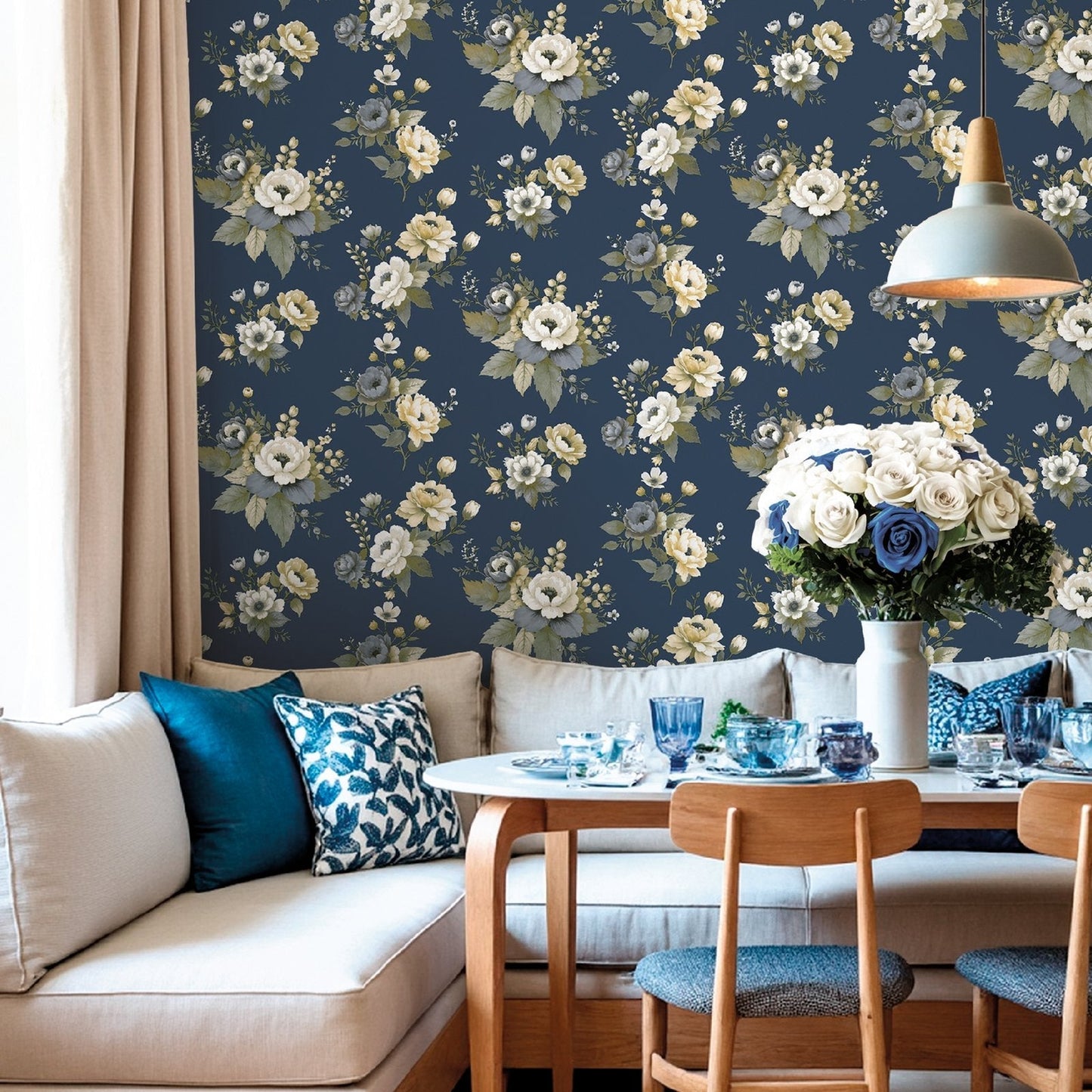 Blooming Garden Vintage Garden In Blue Galerie Wallcoverings 8332 2