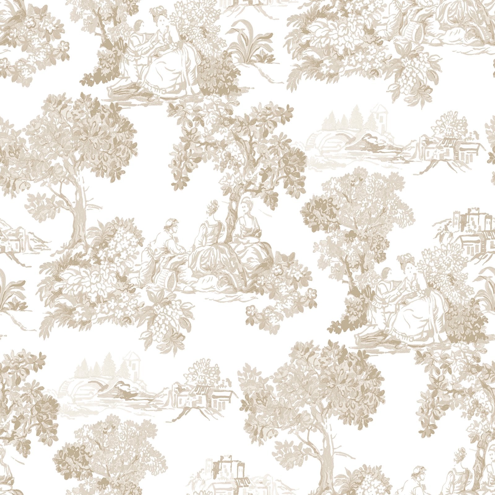Blooming Garden Toile Garden In Beige Galerie Wallcoverings 8340 1