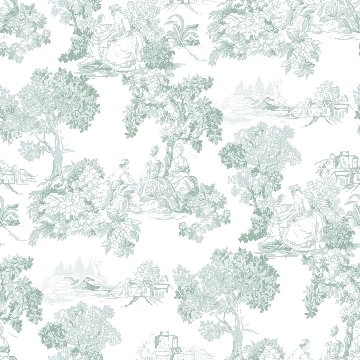Blooming Garden Toile Garden In Blue Galerie Wallcoverings 8341 1
