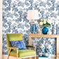 Blooming Garden Toile Garden In Blue Galerie Wallcoverings 8342 2