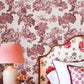 Blooming Garden Toile Garden In Red Galerie Wallcoverings 8343 2