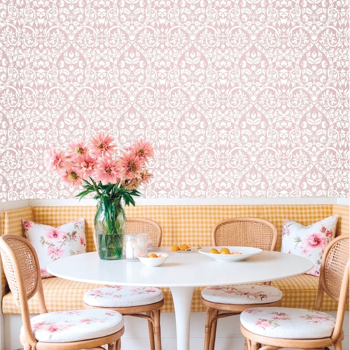 Blooming Garden Damasco Garden In Pink Galerie Wallcoverings 8348 2