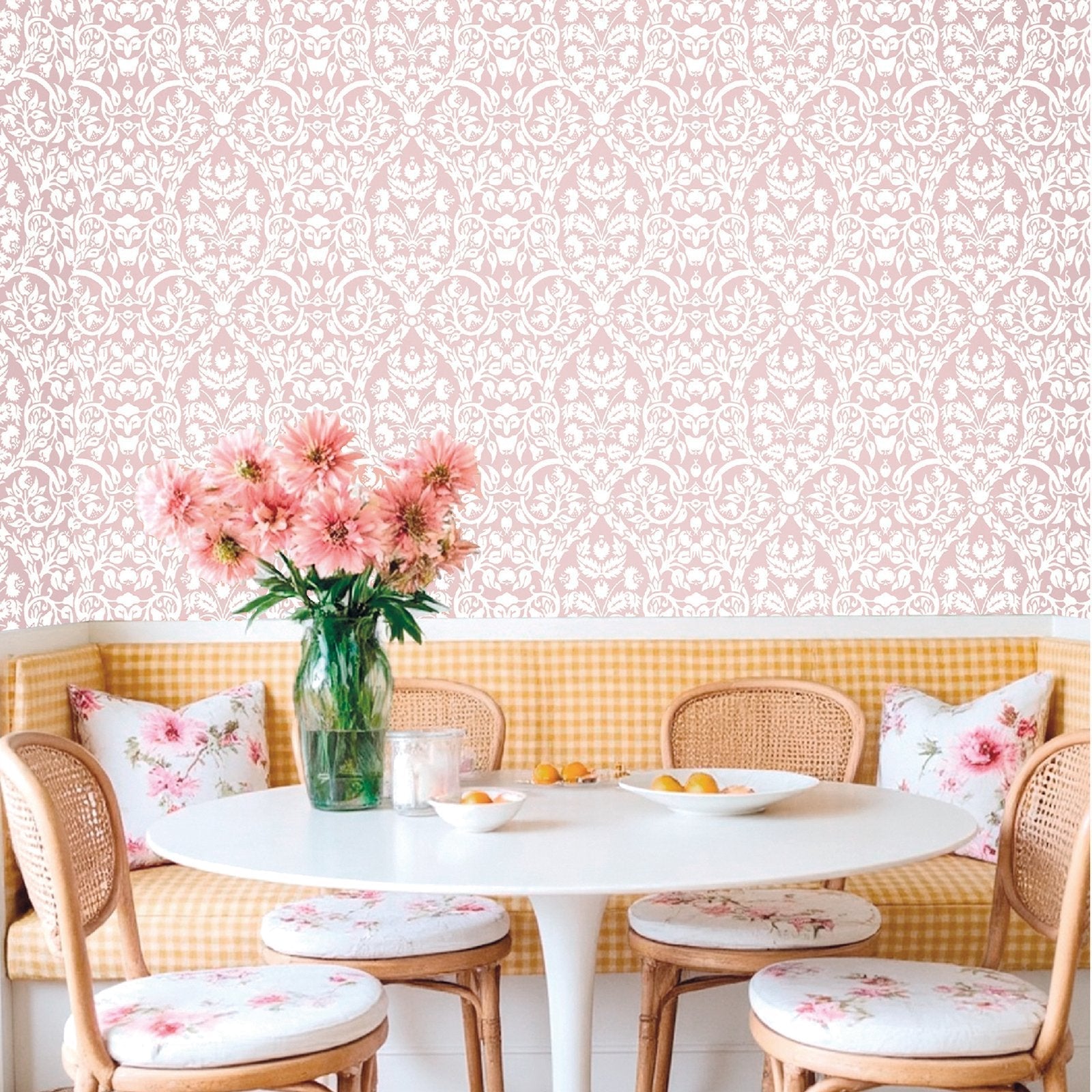 Blooming Garden Damasco Garden In Pink Galerie Wallcoverings 8348 2