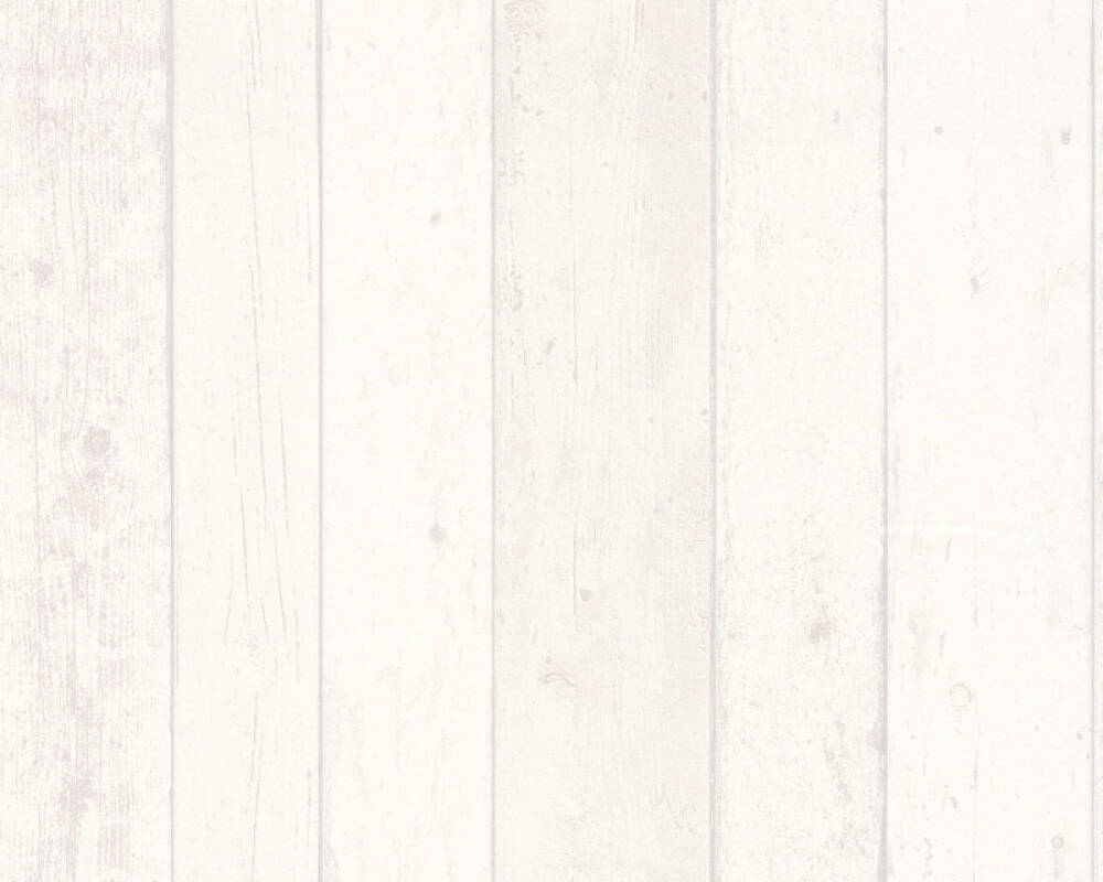 Cottage Wood Planks Wallpaper in Grey/White