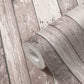 Cottage Wood Planks Wallpaper in Brown/Cream
