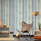 Cottage Wood Planks Wallpaper in Blue/Green/White
