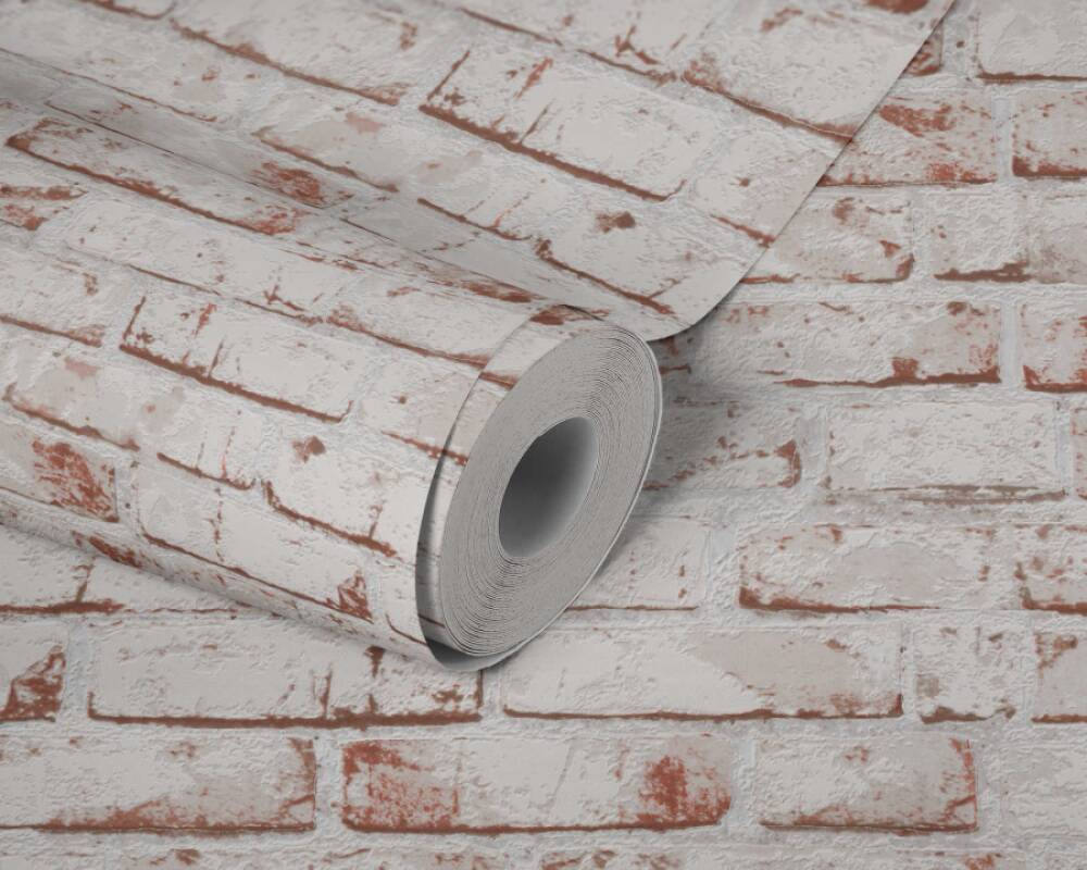 Cottage Brick Wallpaper in Beige/Brown/Red