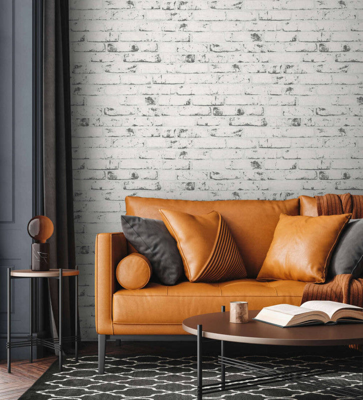 Cottage Brick Wallpaper in Beige/Grey
