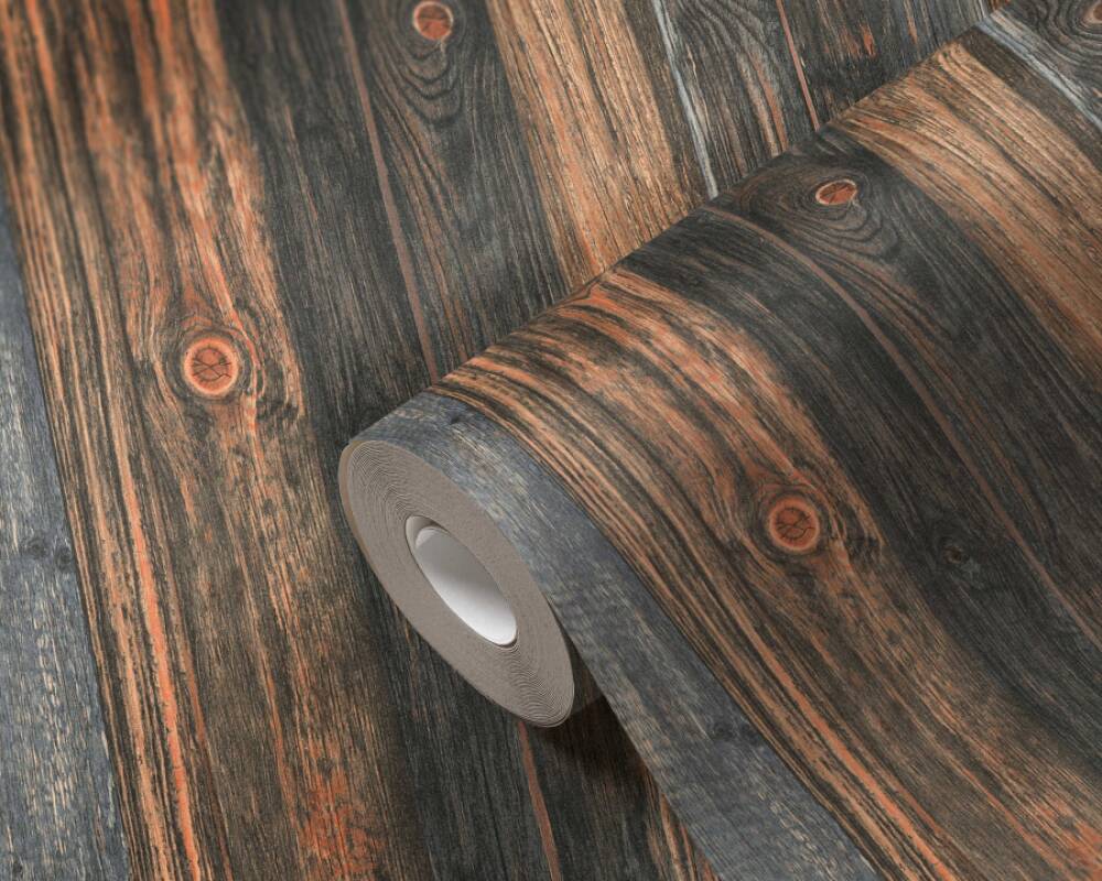 Cottage Wood Panels Wallpaper in Brown/Grey