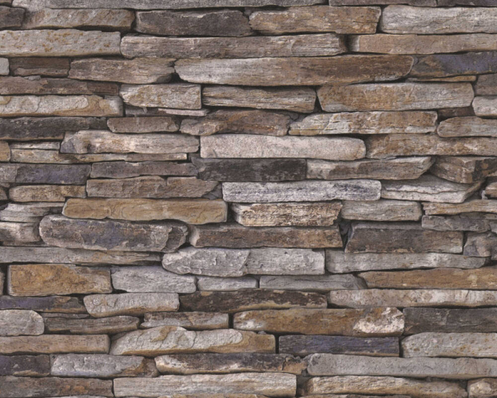 Sample Flat Stone Wallpaper in Beige/Brown/Yellow