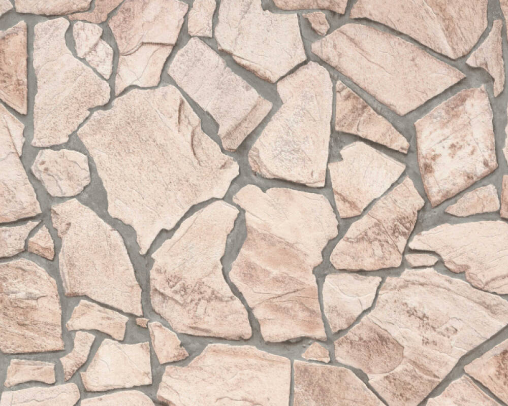 Stone Abstract Wallpaper in Beige/Grey