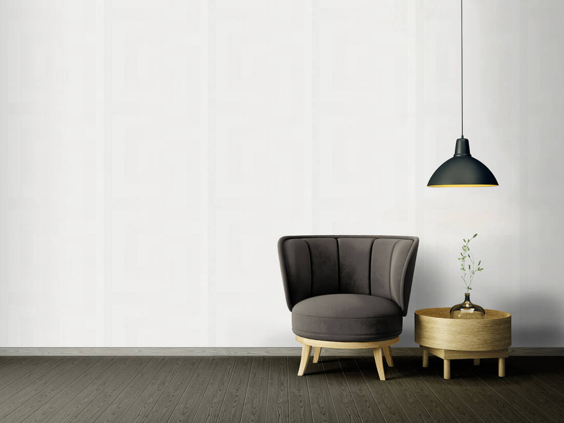 Stripes Baroque Textured Wallpaper in White