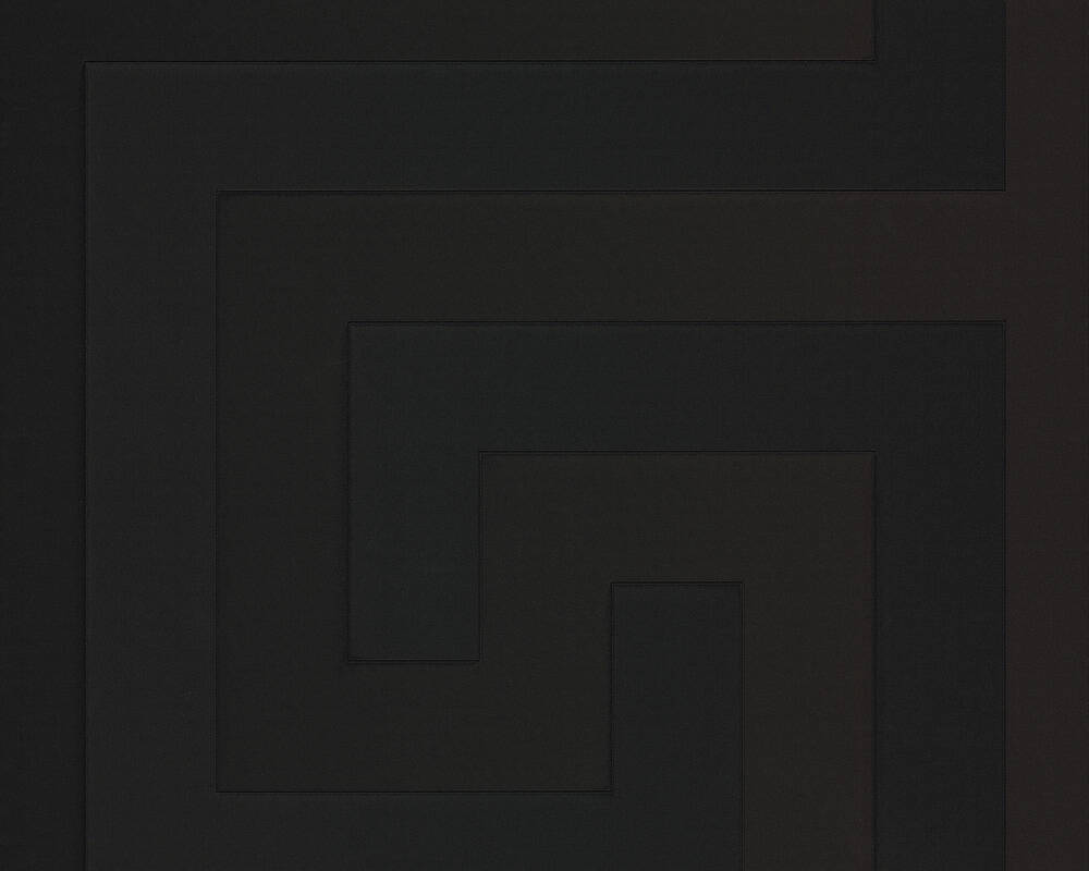 Geometric Textured Wallpaper in Black by Versace Home