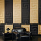Geometric Textured Wallpaper in Gold from the Versace V Collection