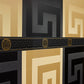 Geometric Textured Wallpaper in Black from the Versace V Collection