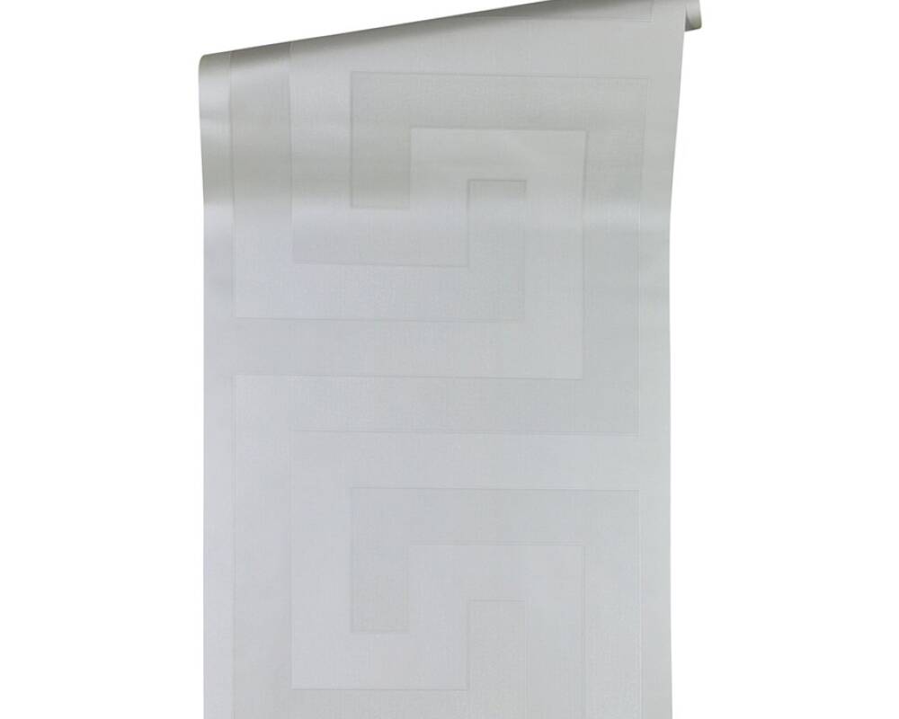 Geometric Textured Wallpaper in Silver/Grey from the Versace V Collection