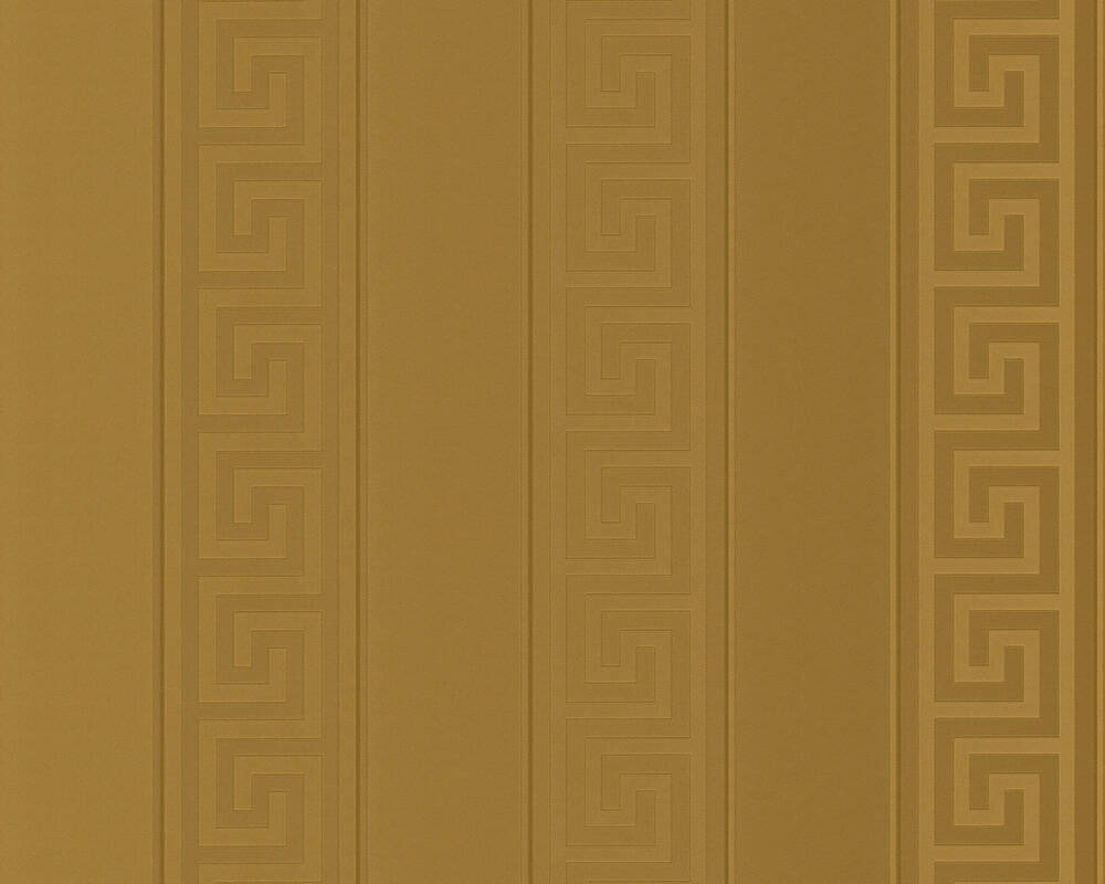 Geometric Stripes Textured Wallpaper in Gold by Versace Home