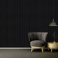 Geometric Stripes Textured Wallpaper in Black/Gold from the Versace V Collection