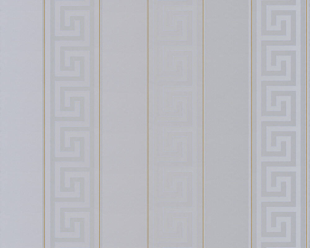 Geometric Stripes Textured Wallpaper in Gold/Silver by Versace Home