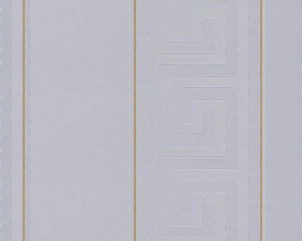 Geometric Stripes Textured Wallpaper in Gold/Silver from the Versace V Collection