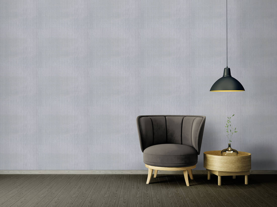 Modern Stripes Textured Wallpaper in Metallic