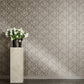 Classic Ornament Flowers Textured Wallpaper in Grey/Metallic