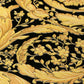 Floral Swirl Textured Wallpaper in Black/Gold from the Versace IV Collection